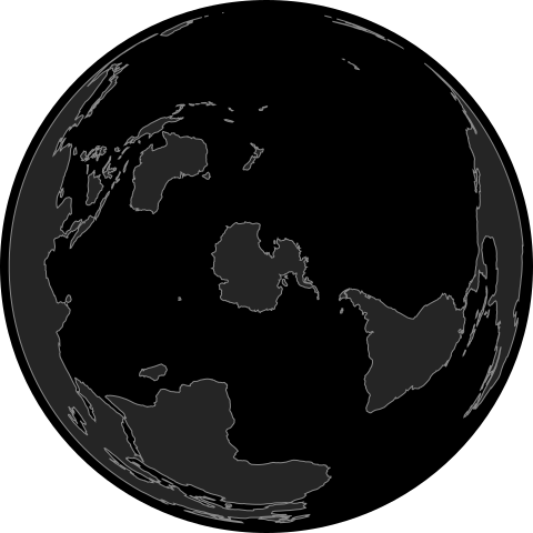 Earth map centered on the South Pole – most land masses are stretched along the outer edge